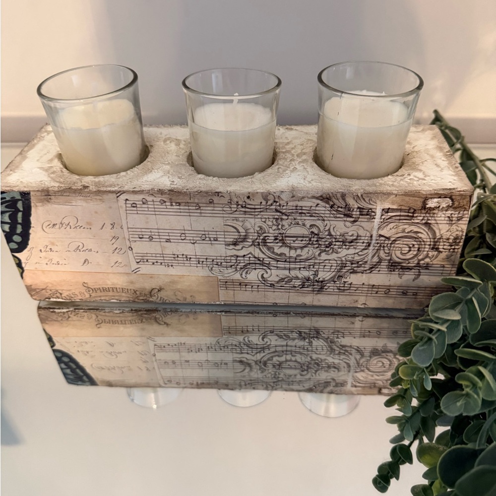 Candle Holder Wood Block